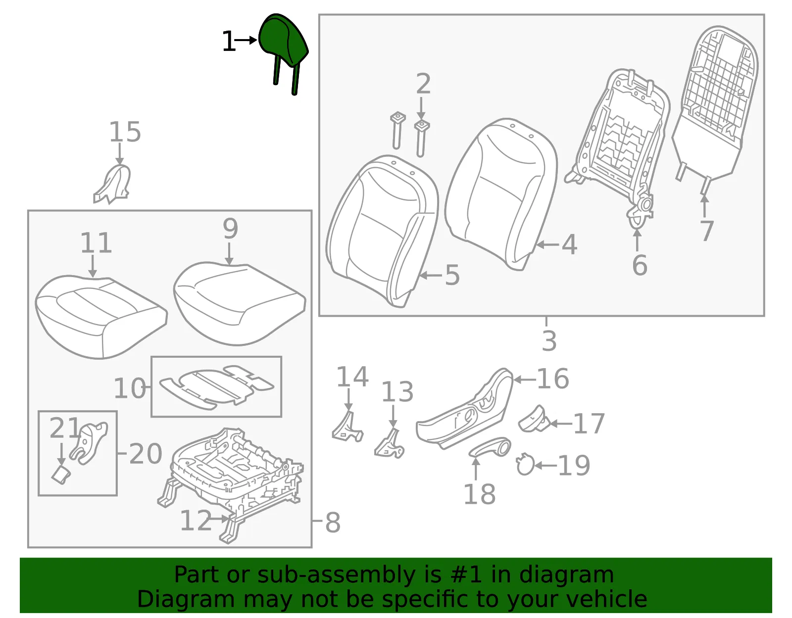 Headrest - Kia (88700-B2600KE4) - view 2