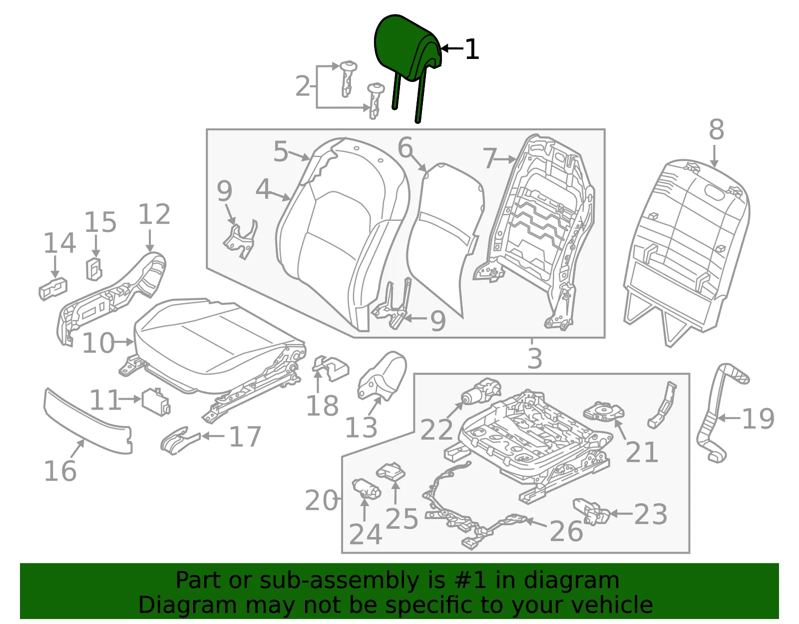 Headrest - Kia (88700-F6510YFB) - view 2