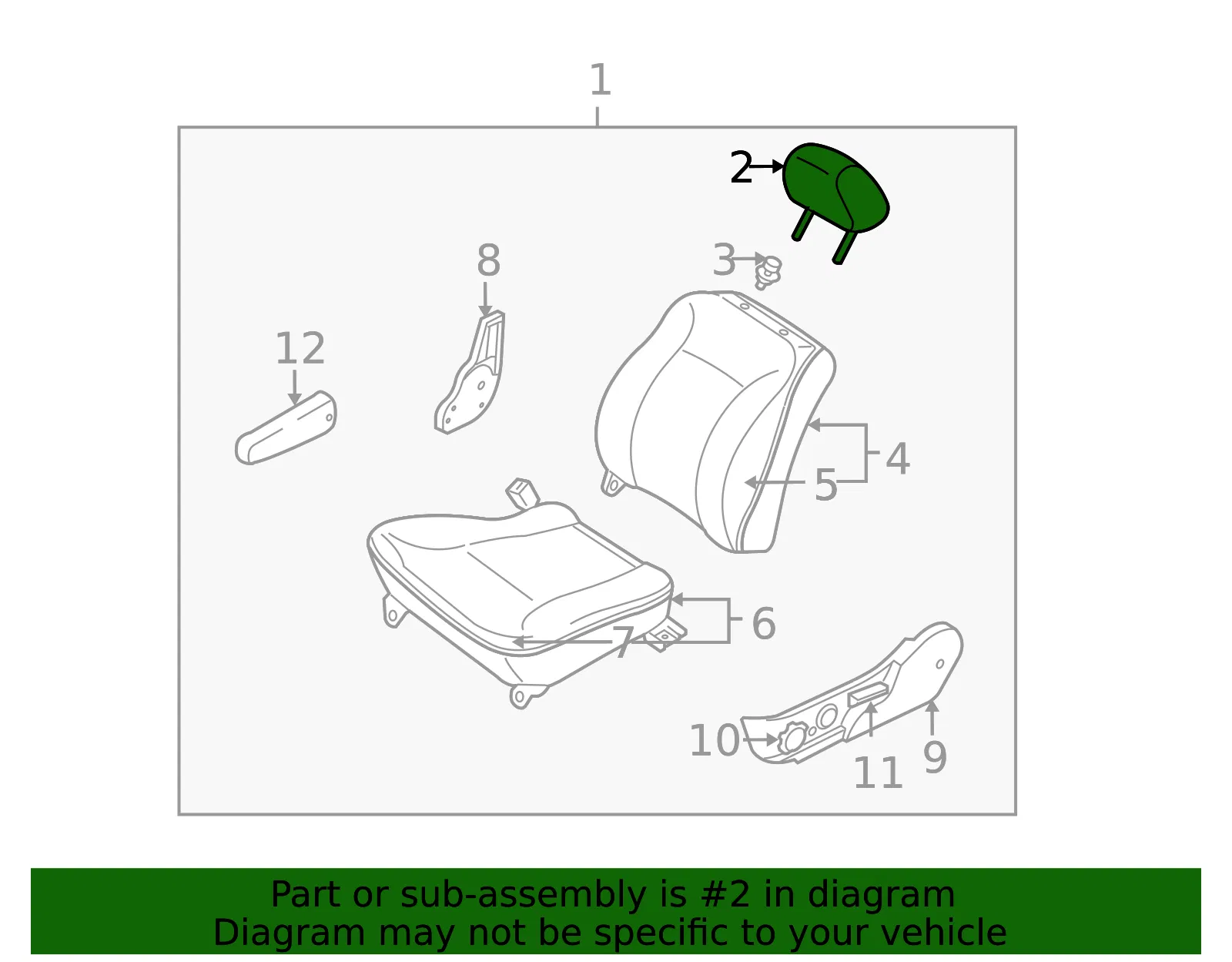 Headrest - Kia (88700-FD500791) - view 2