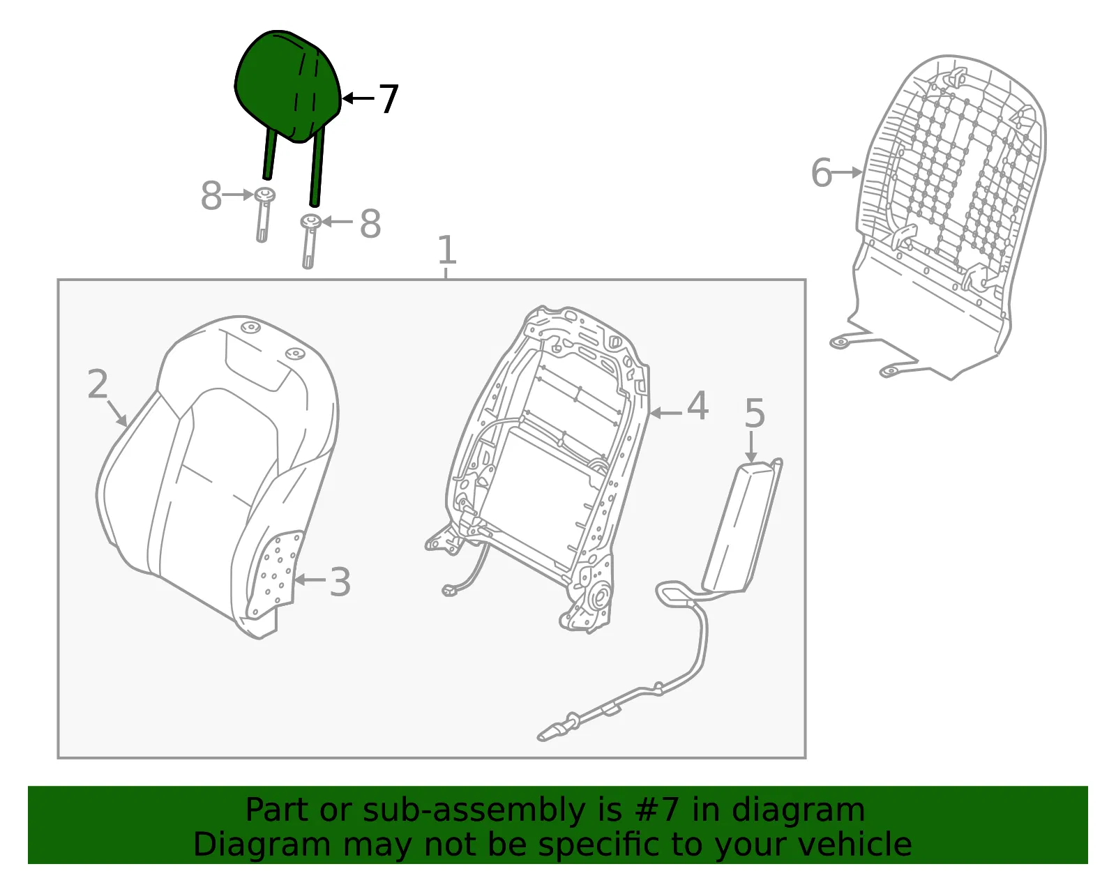 Headrest - Kia (88700-J5110CKX) - view 2