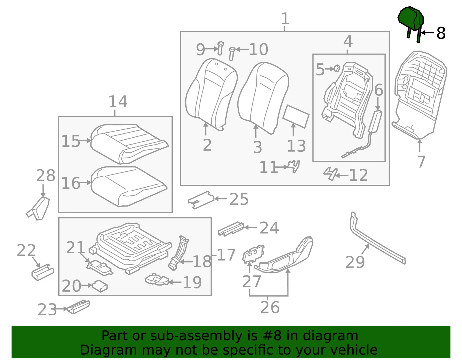 Headrest - Kia (88700-J6030RJ1) - view 2