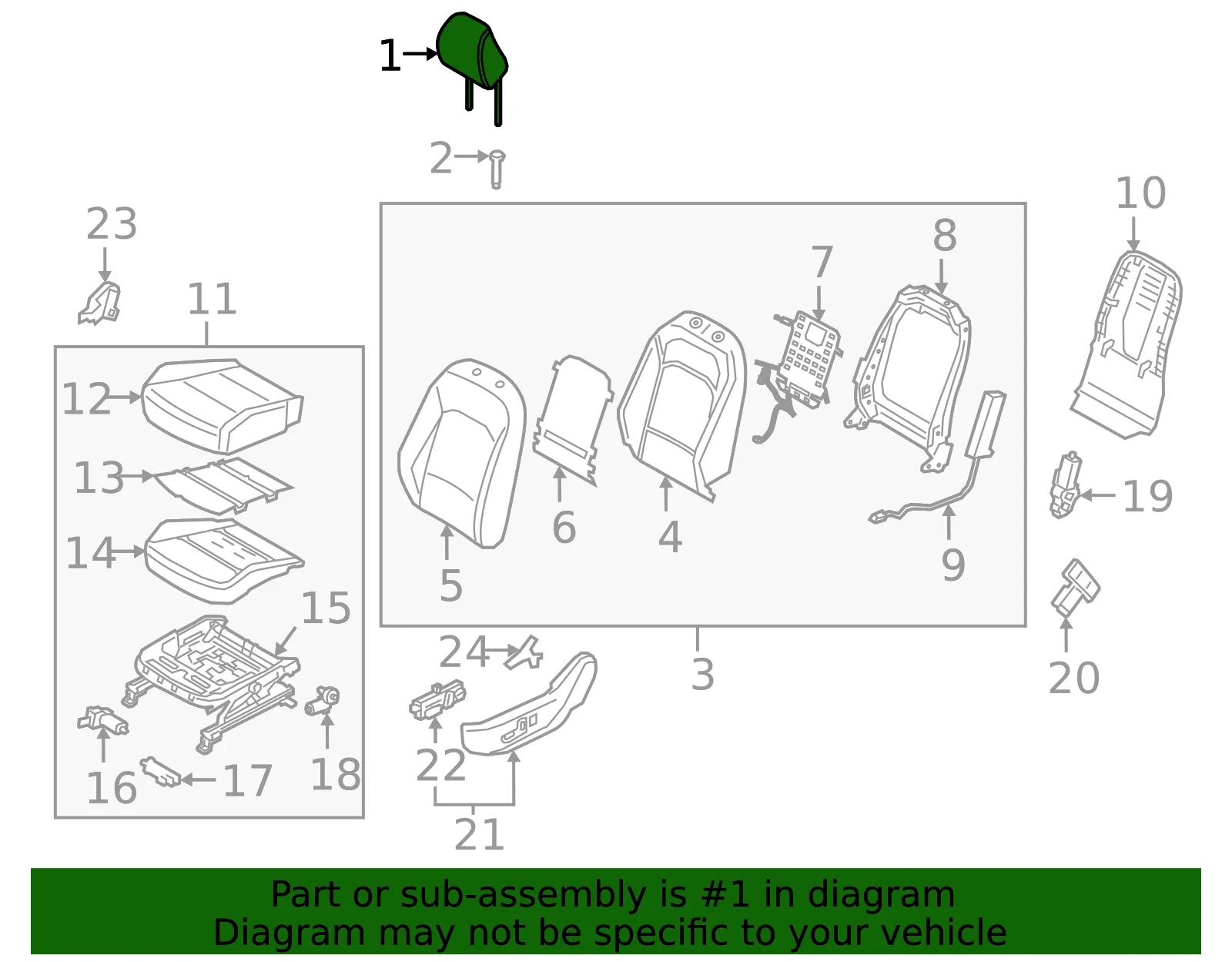 Headrest - Kia (88700-K0040SQ4) - view 2