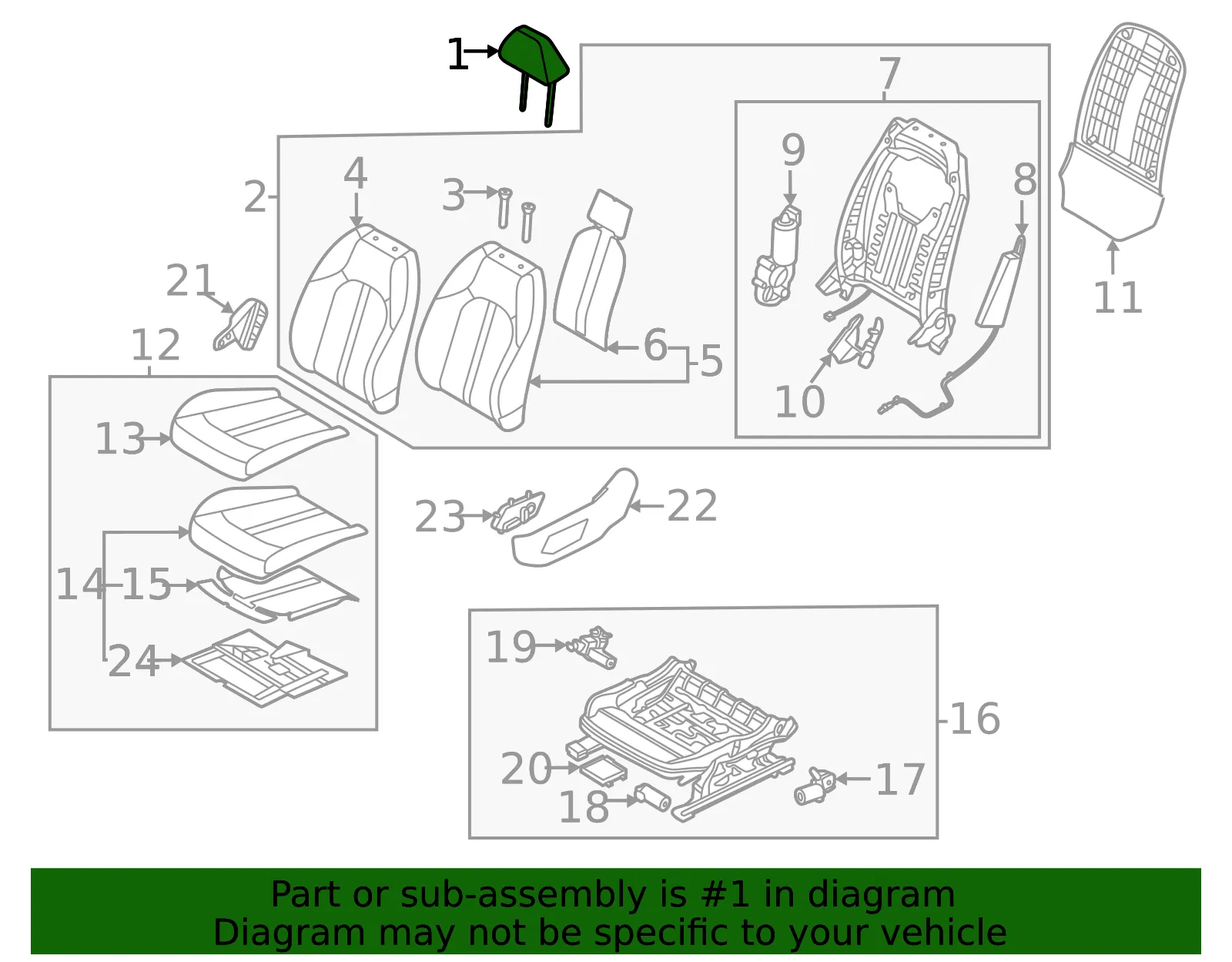 Headrest - Kia (88700-L3060HS2) - view 2
