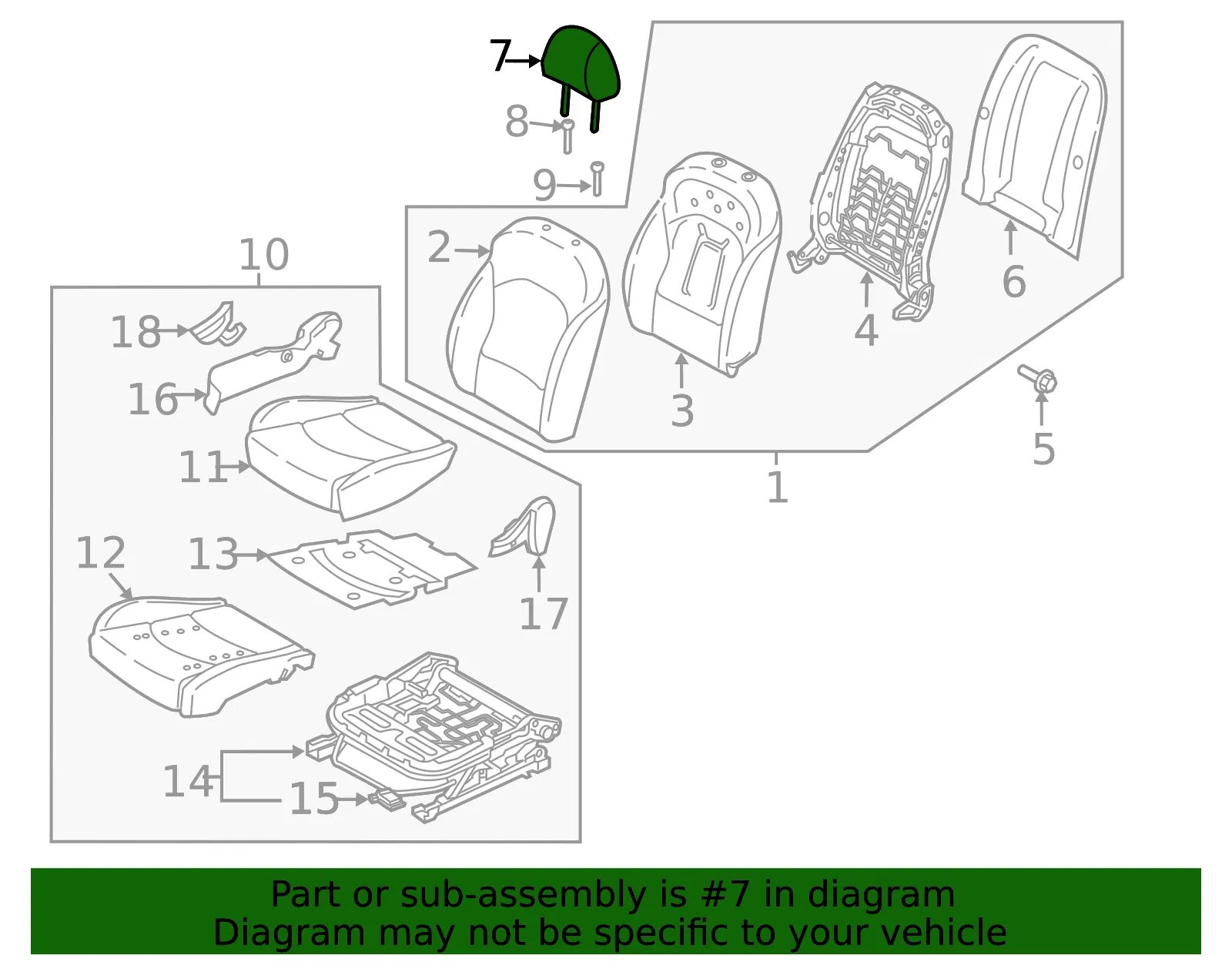 Headrest - Kia (88700-M7010B5H) - view 2