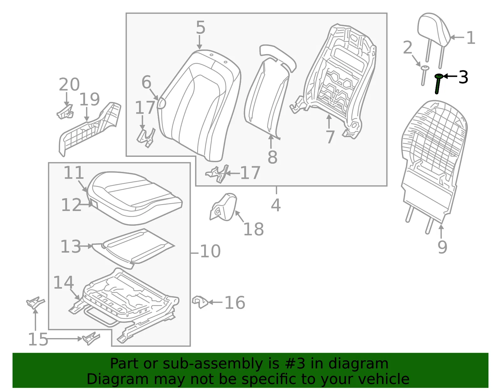 Headrest Guide - Kia (88713-3R01087) - view 2