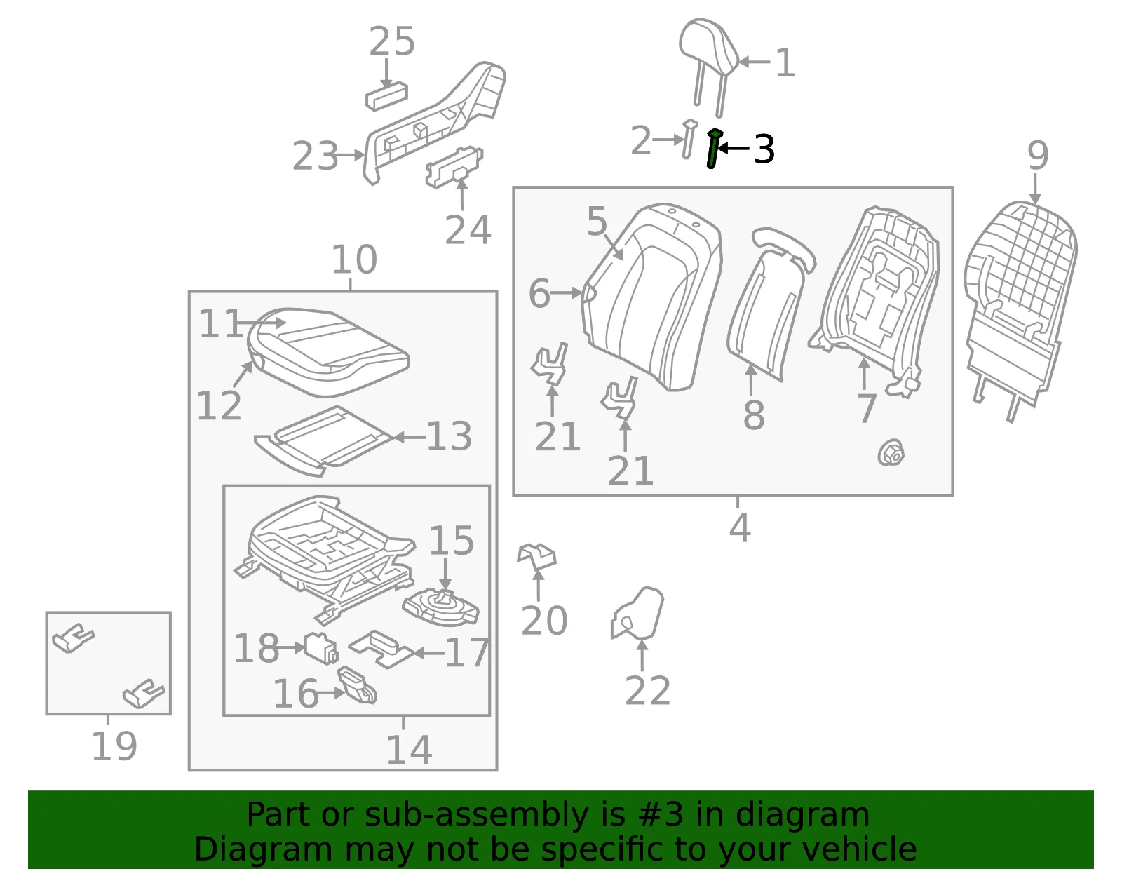 Headrest Guide - Kia (88713-3R010UP) - view 2