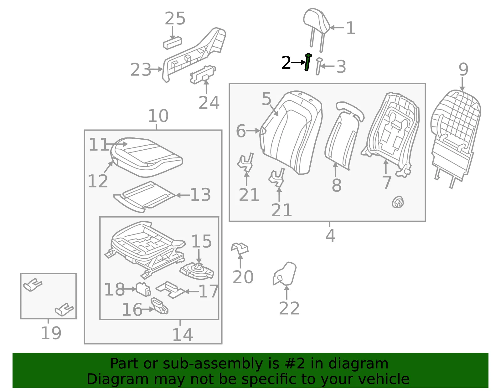 Headrest Guide - Kia (88713-3R020VA) - view 2