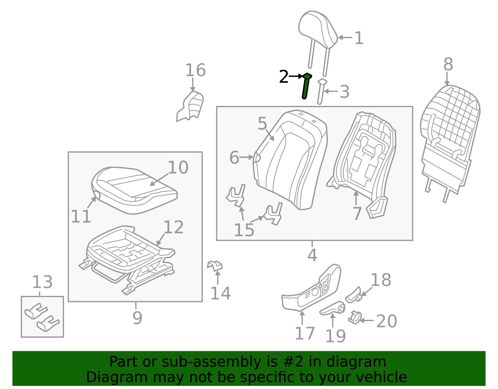 Headrest Guide - Kia (88713-3R03087) - view 2