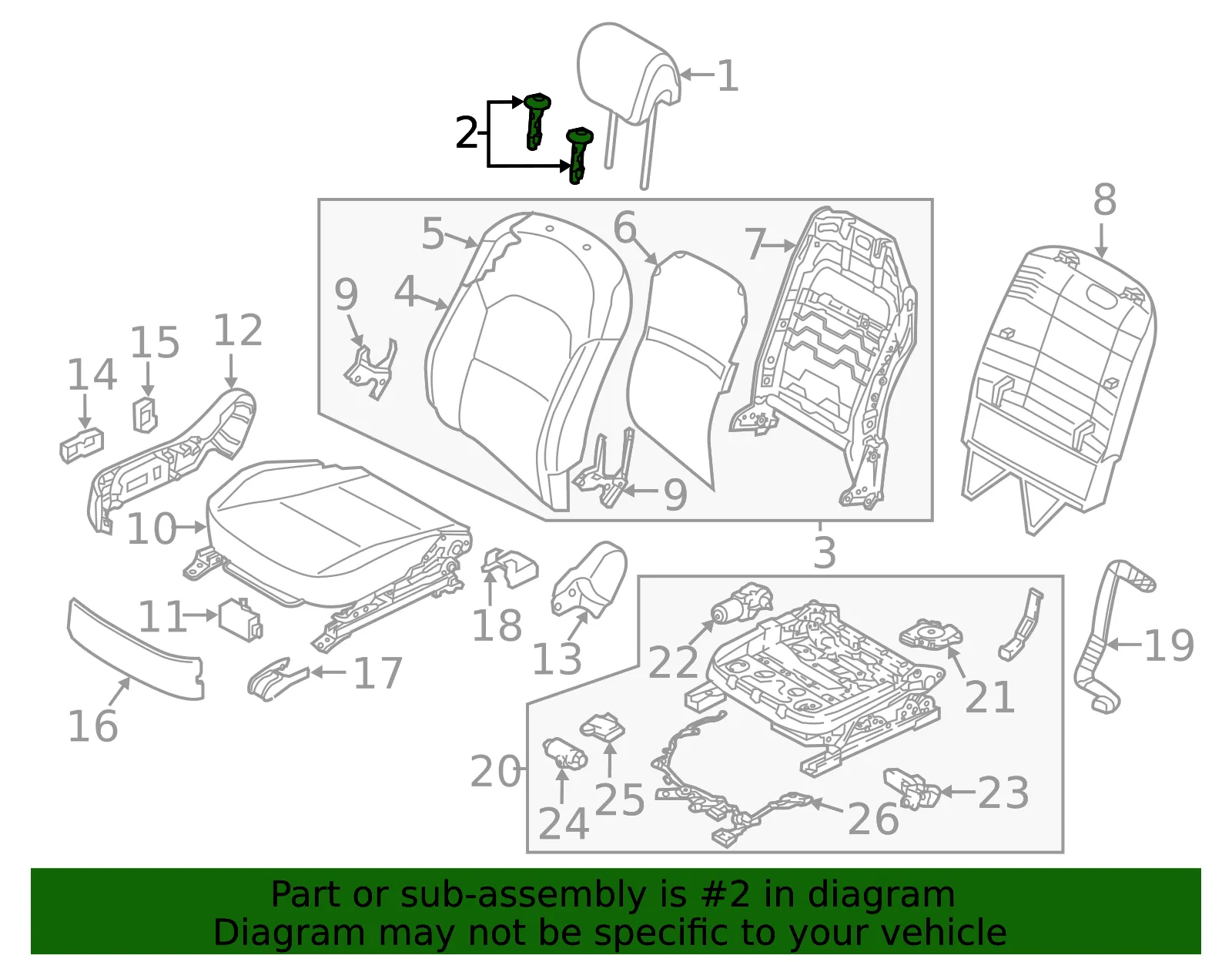 Headrest Guide - Kia (88713-3R510WK) - view 2
