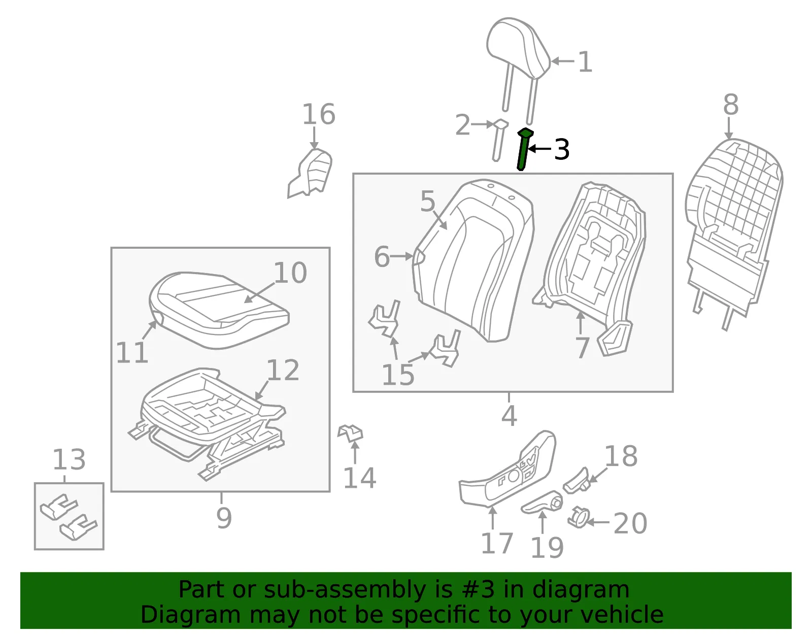 Headrest Guide - Kia (88713-4C01087) - view 2