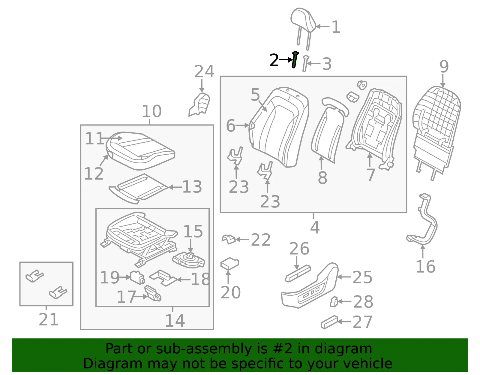 Headrest Guide - Kia (88713-4C030UP) - view 2