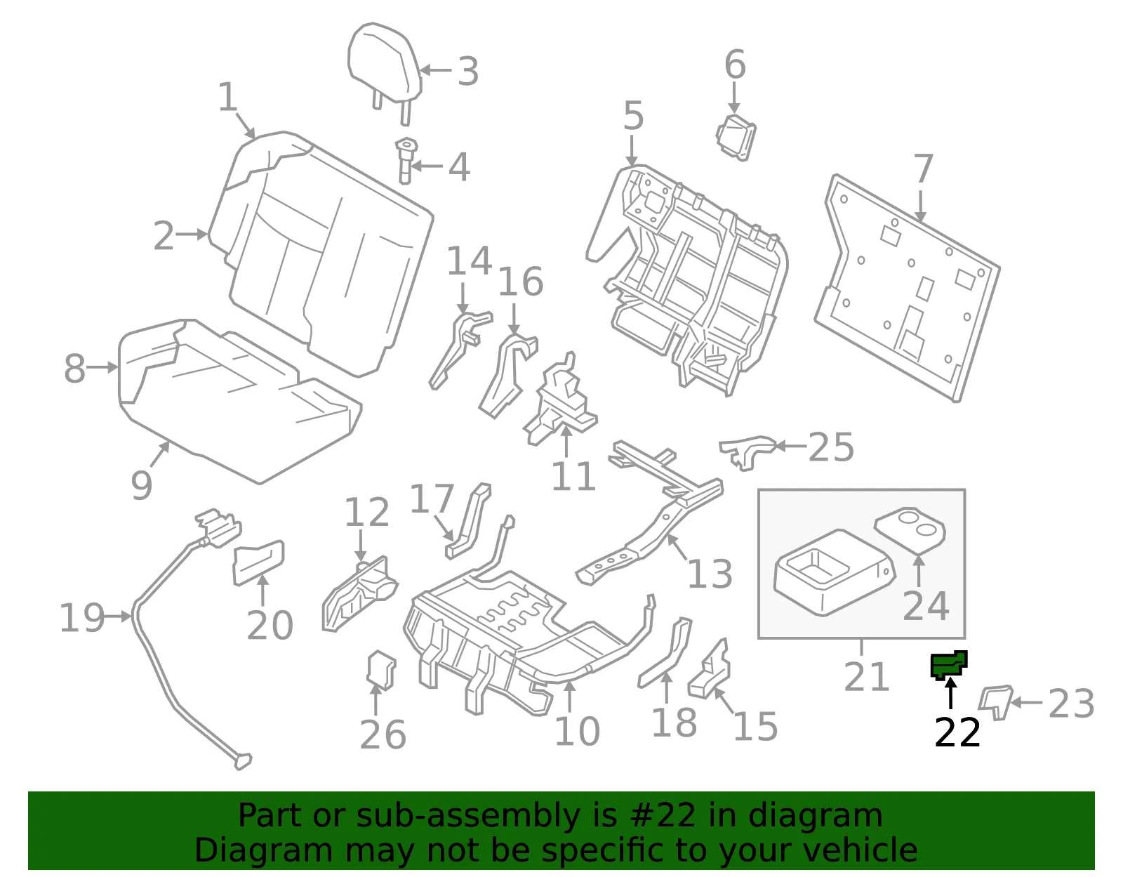Armrest Bracket - Nissan (88713-5AA1A) - view 2
