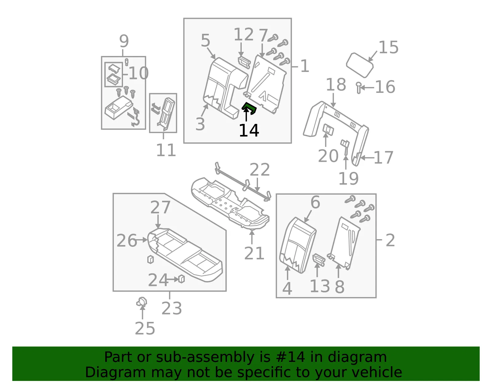 Seat Armrest Bracket - Nissan (88715-9N00A) - view 2