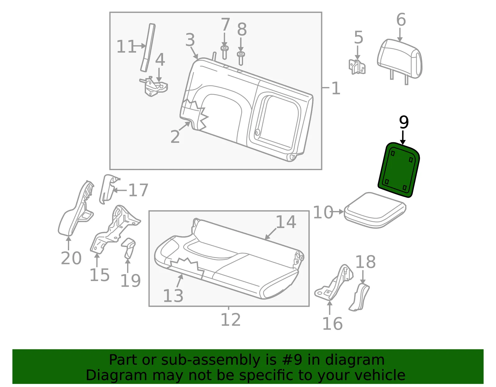 Seat Back Panel - Nissan (88716-EA502) - view 2