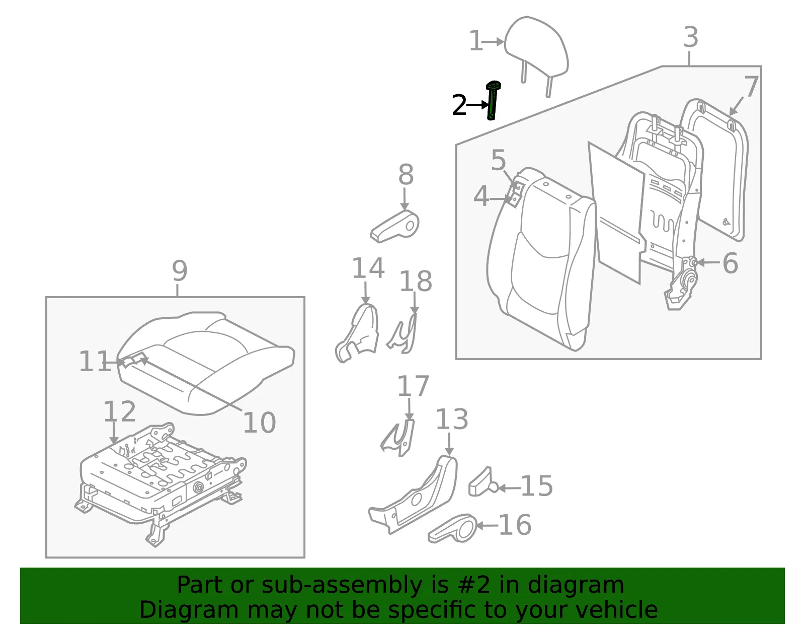 Headrest Guide - Kia (88720-1F500WK) - view 2