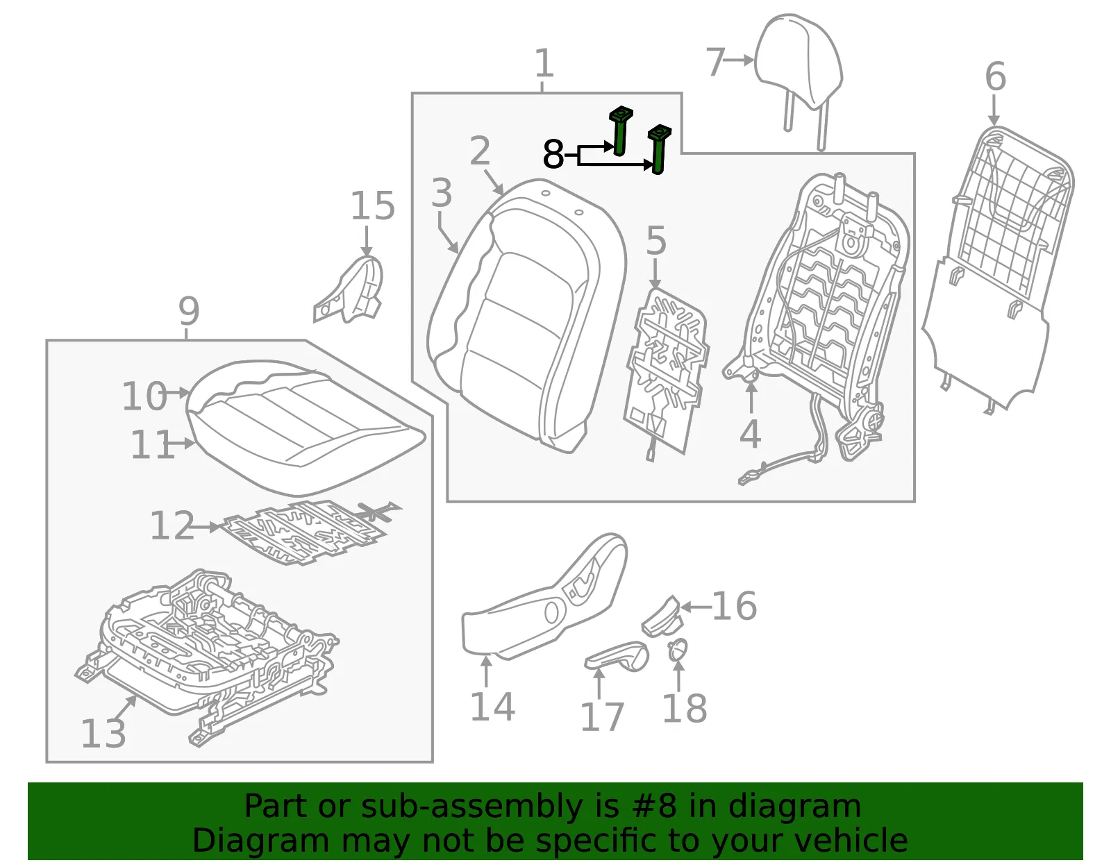 Headrest Guide - Kia (88721-A7001WK) - view 2