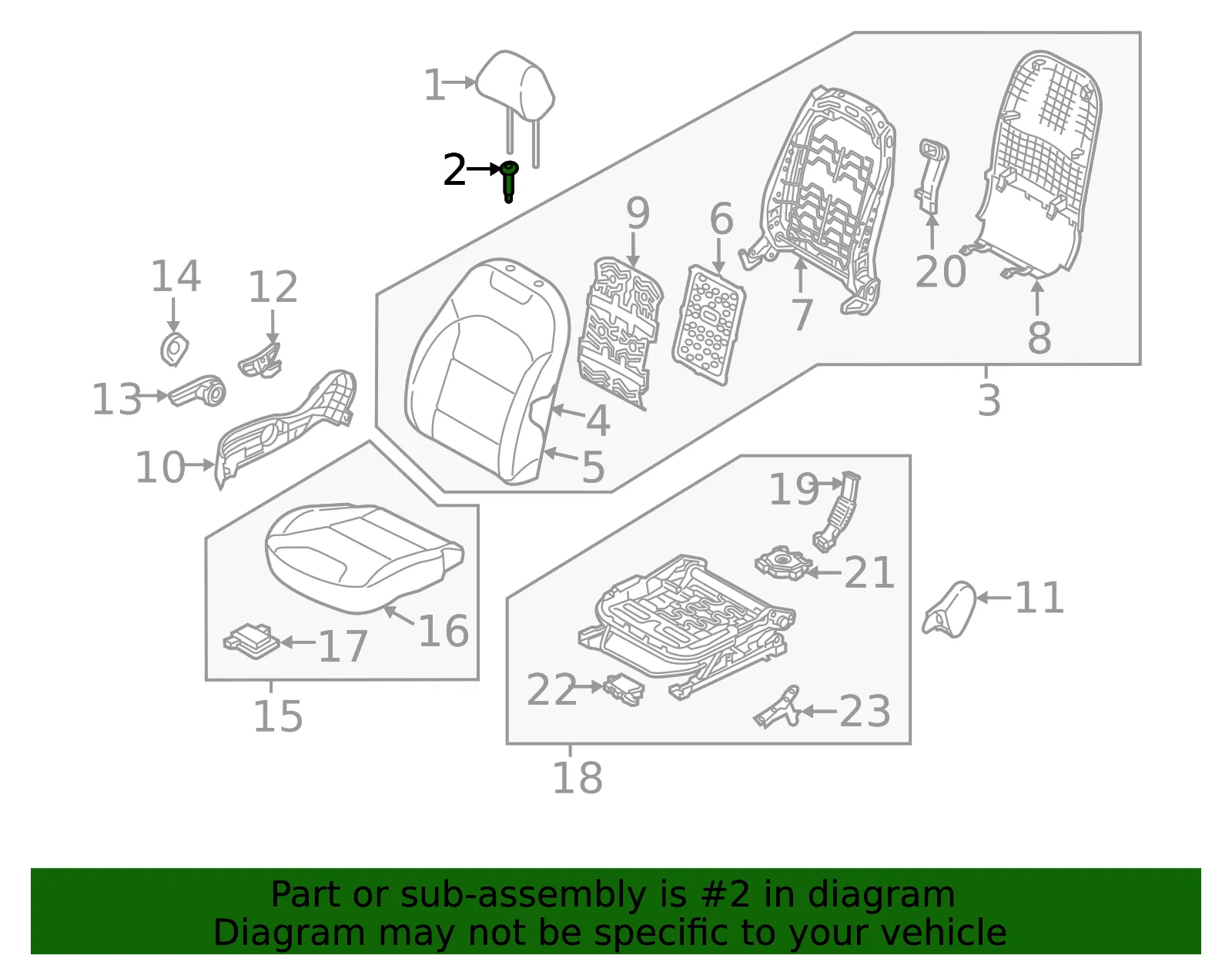 Headrest Guide - Kia (88722-C1000DDK) - view 2