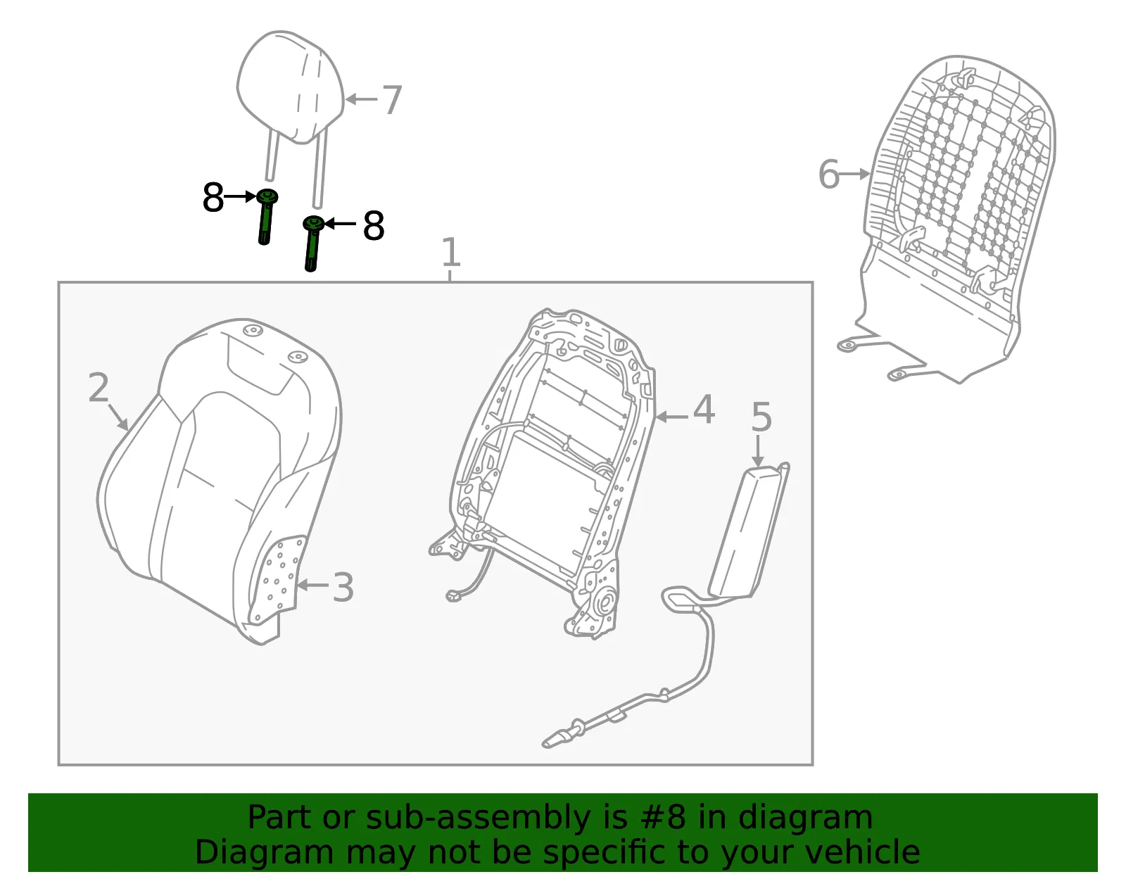 Headrest Guide - Kia (88722-C5AB0WK) - view 2
