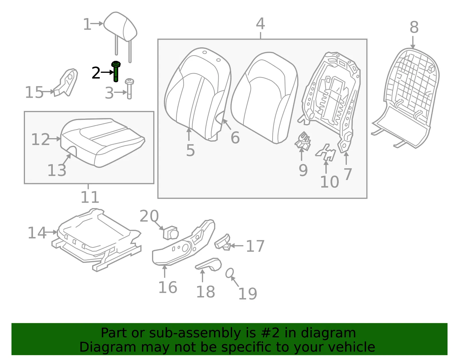 Headrest Guide - Kia (88722-D5010BHH) - view 2