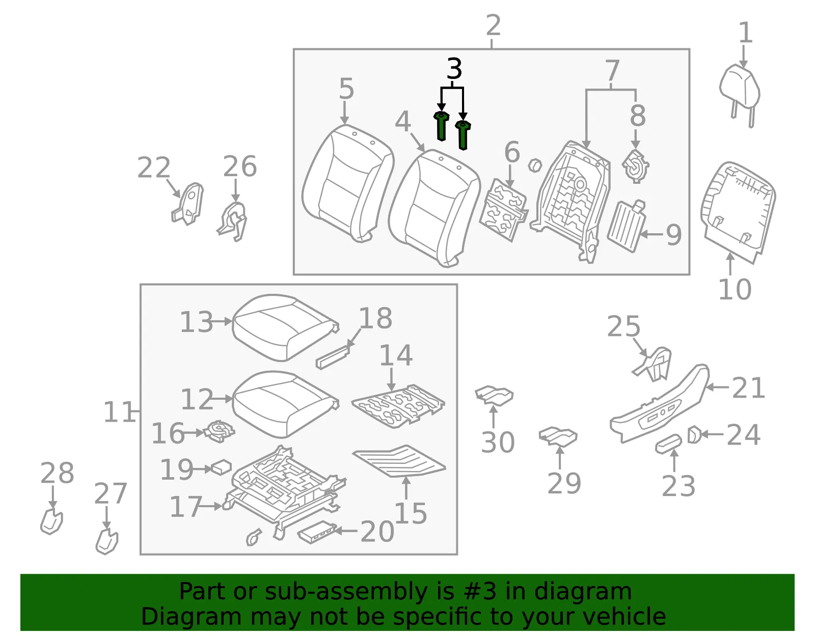 Headrest Guide - Kia (88730-2P010UP) - view 2