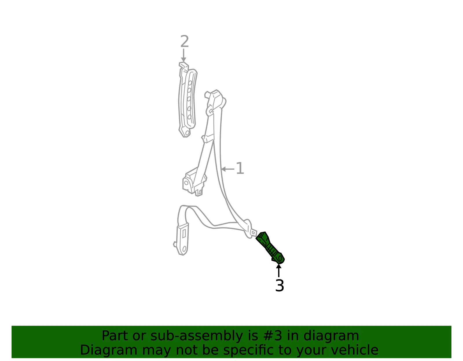 Buckle - Passenger Side (RH) - Kia (88840-2F500IM) - view 2