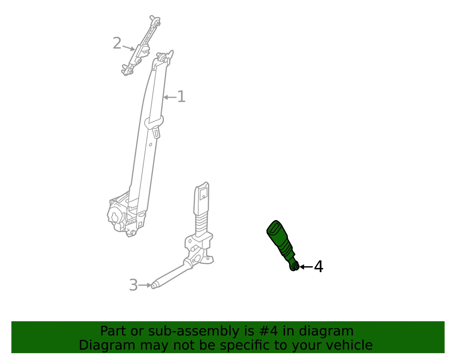 Buckle - Passenger Side (RH) - Kia (88840-4D570CS) - view 2
