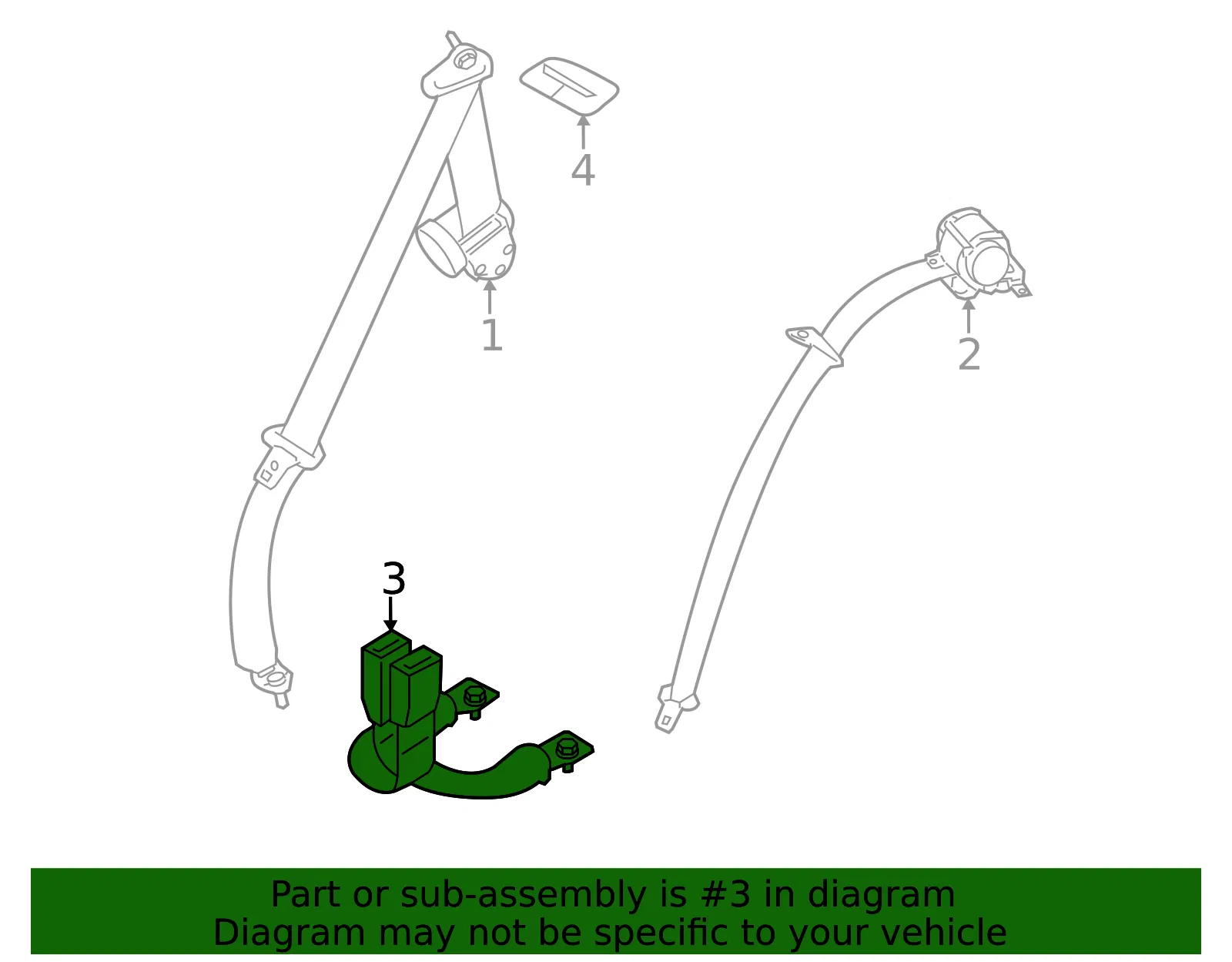 Seat Belt Receptacle - Nissan (88842-1KA1A) - view 2