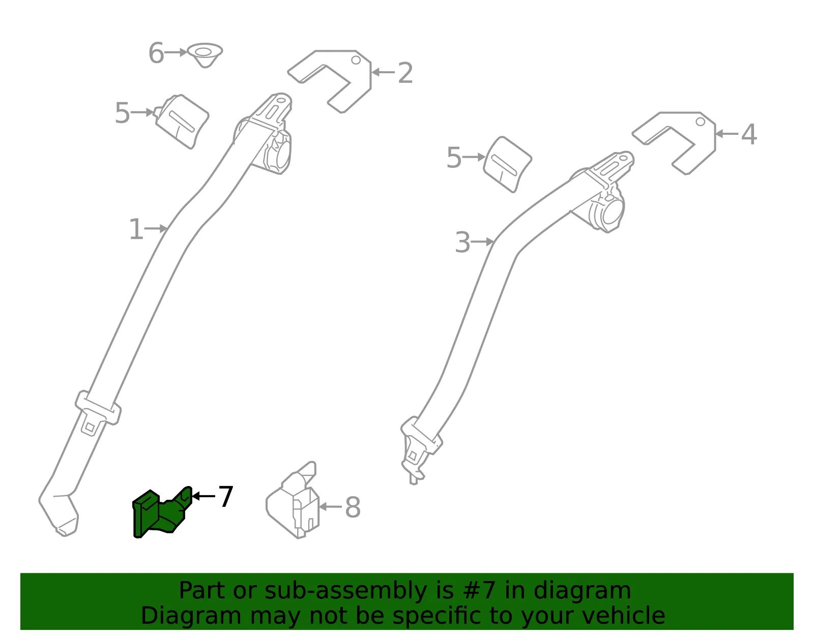 Outer Buckle - Nissan (88842-3SG8A) - view 2