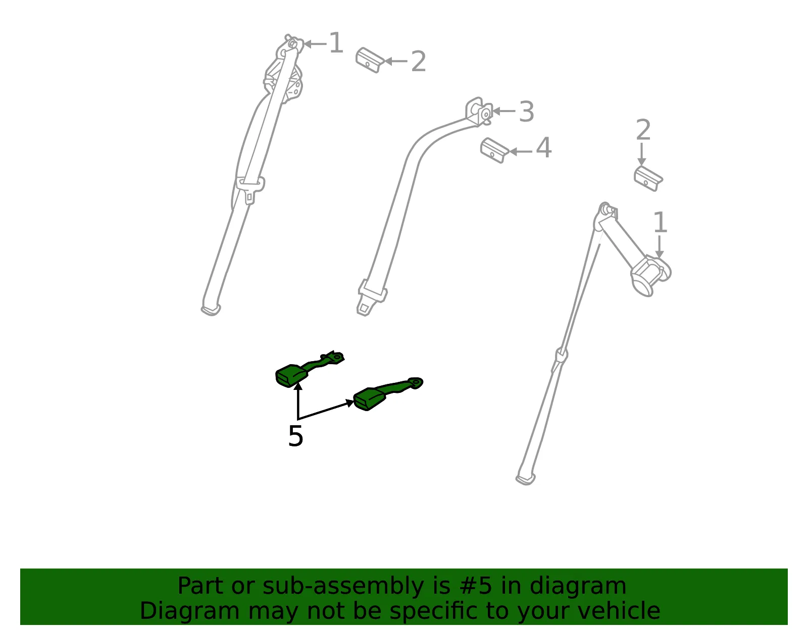 Seat Belt Receptacle - Nissan (88842-9EX9A) - view 2