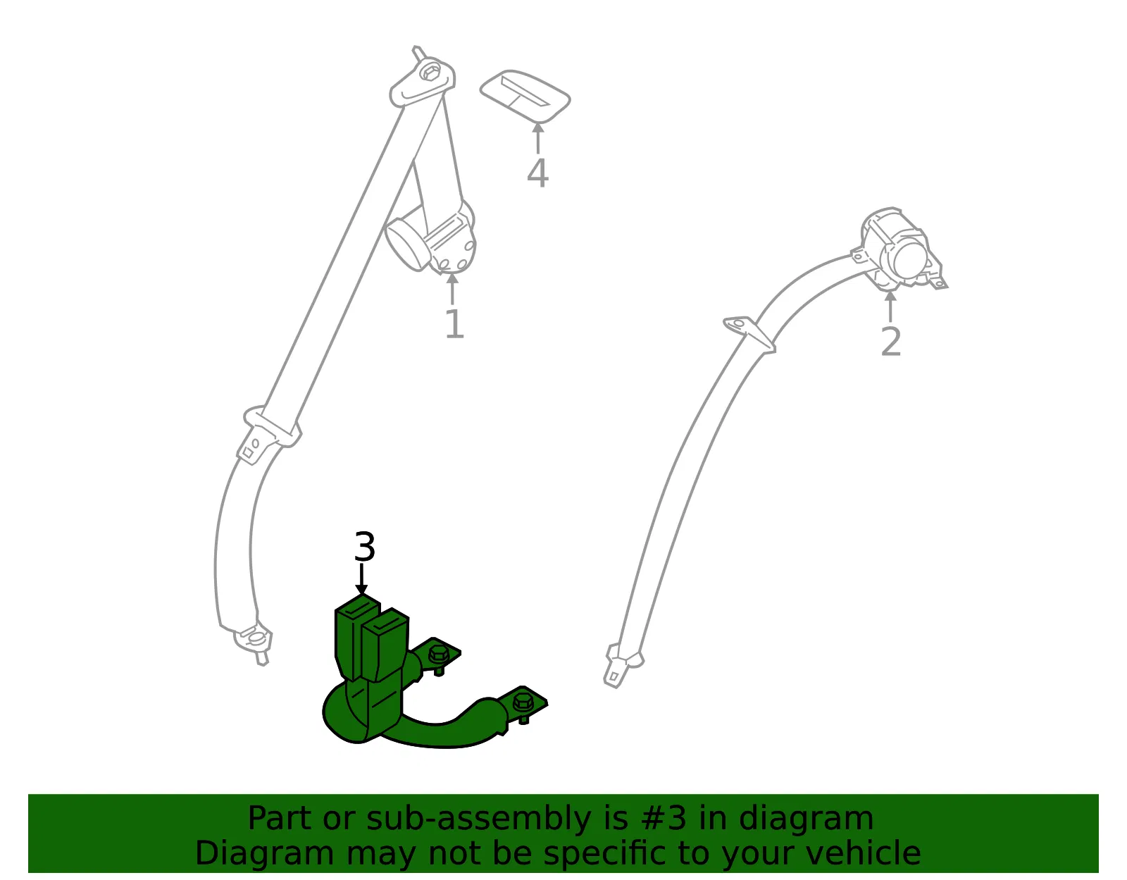 Seat Belt Receptacle - Nissan (88843-5R08A) - view 2