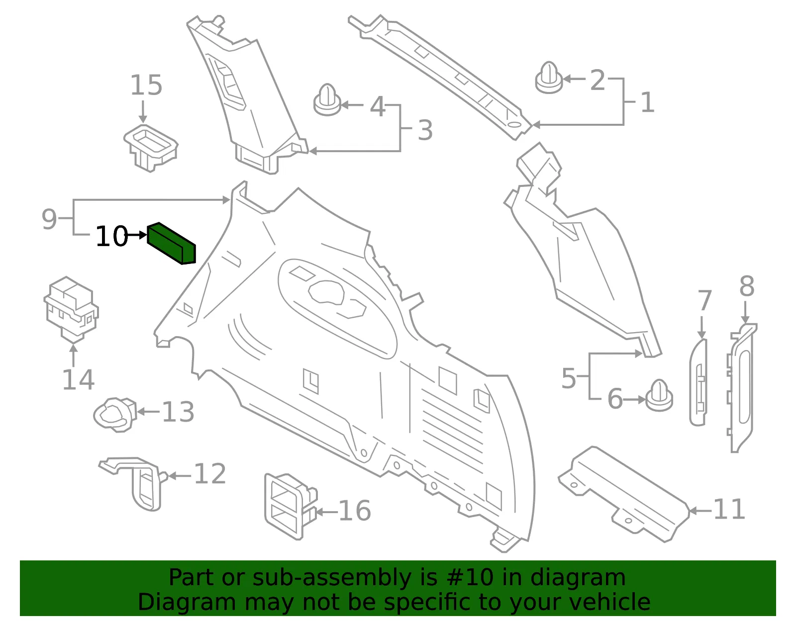 Seat Belt Guide - Nissan (88890-1LA0A) - view 2