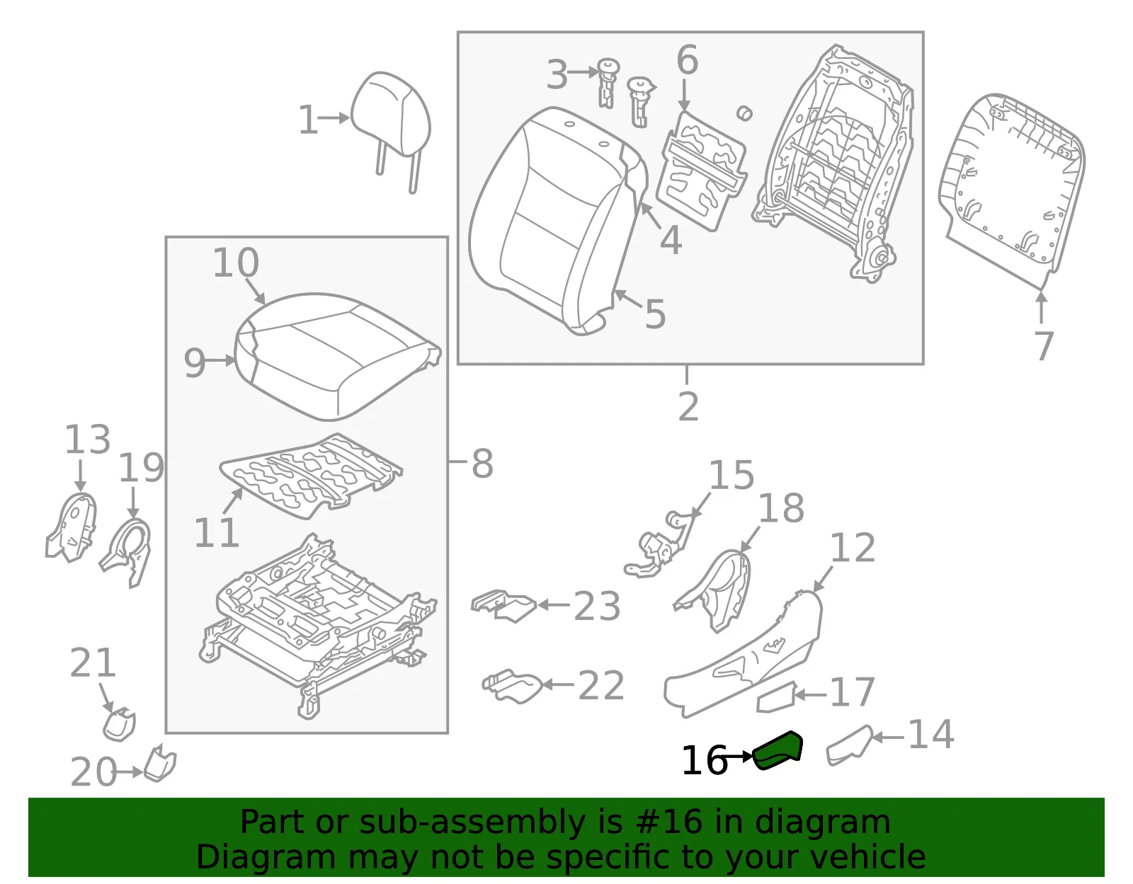 Adjust Knob - Driver's Side (LH) - Kia (88891-2P010UP) - view 2