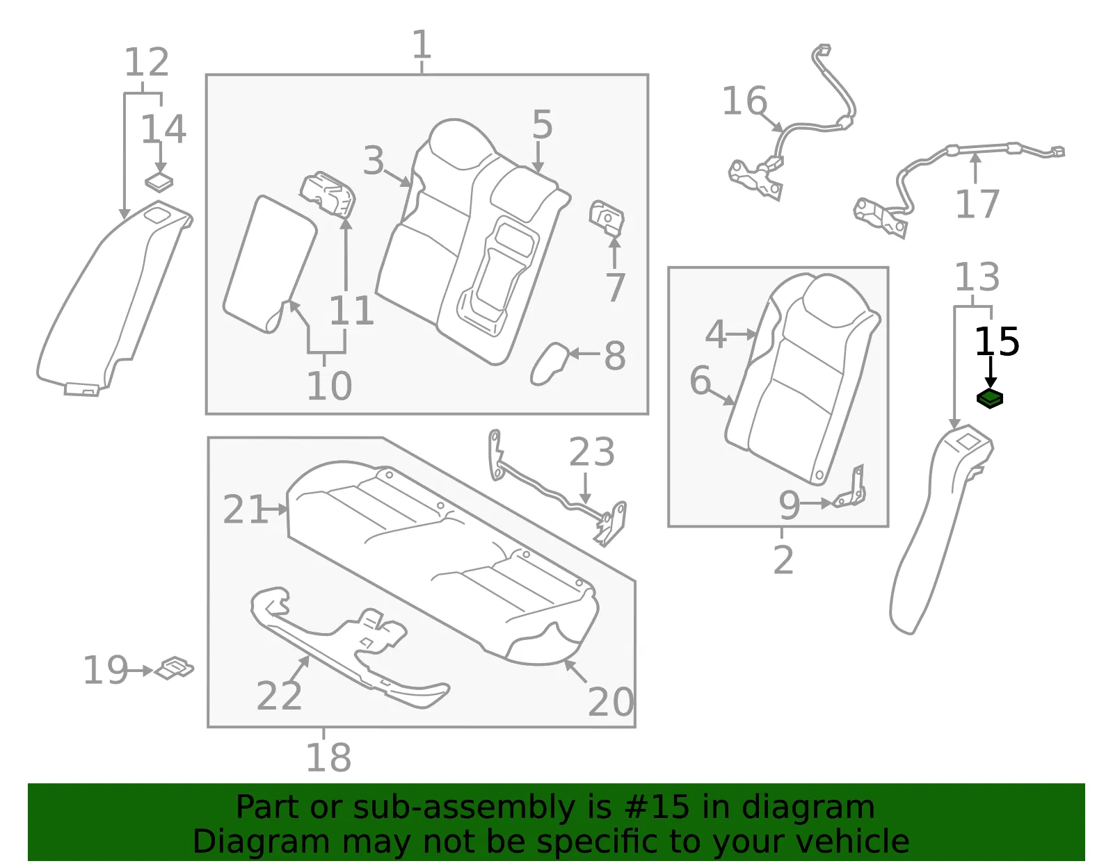 Seat Belt Guide - Nissan (88891-ZA002) - view 2