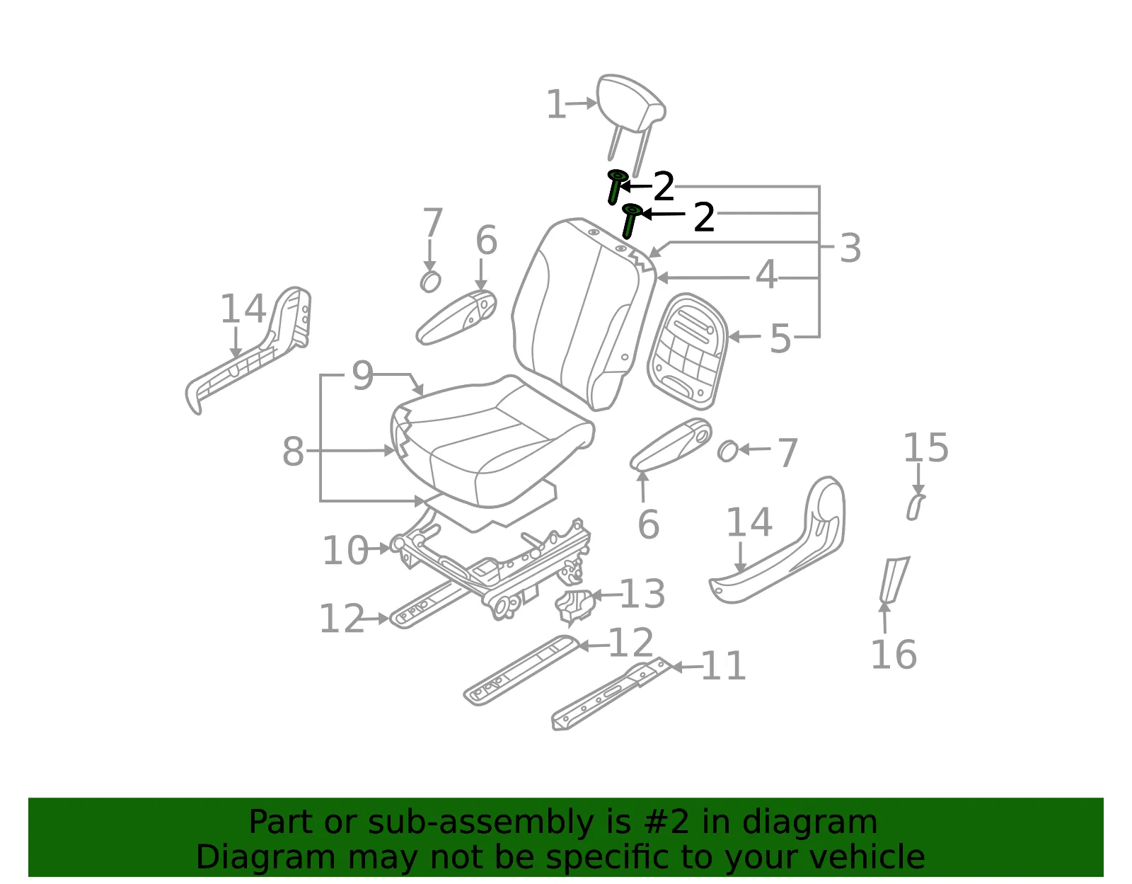 Headrest Guide - Kia (88910-1M300CS) - view 2