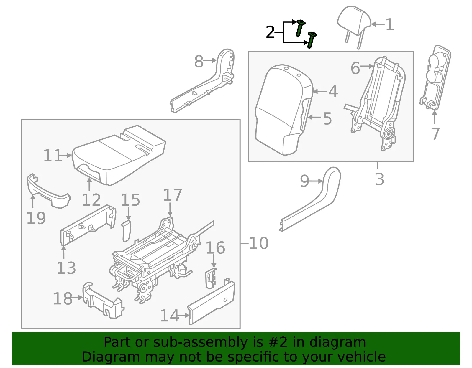 Headrest Guide - Kia (88910-1M300DAA) - view 2