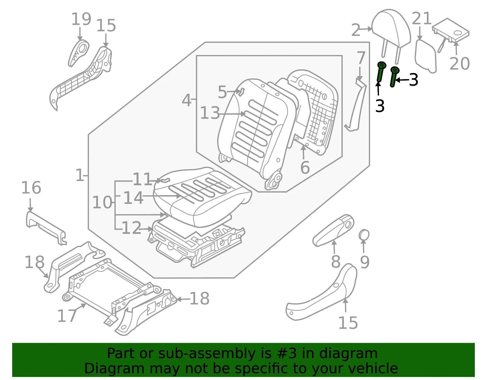 Headrest Guide - Kia (88910-1M400CS) - view 2