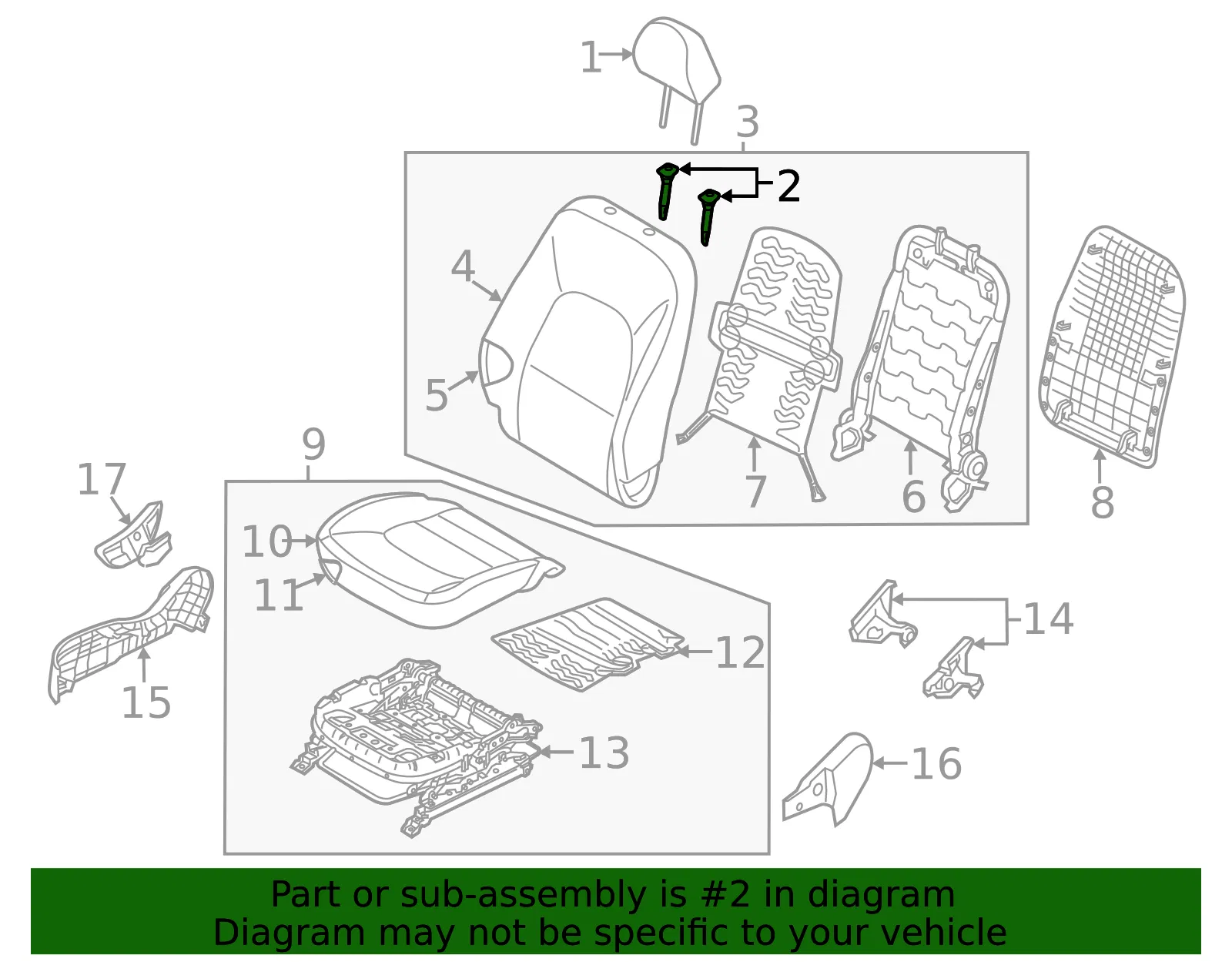 Headrest Guide - Kia (88910-1M400DCM) - view 2