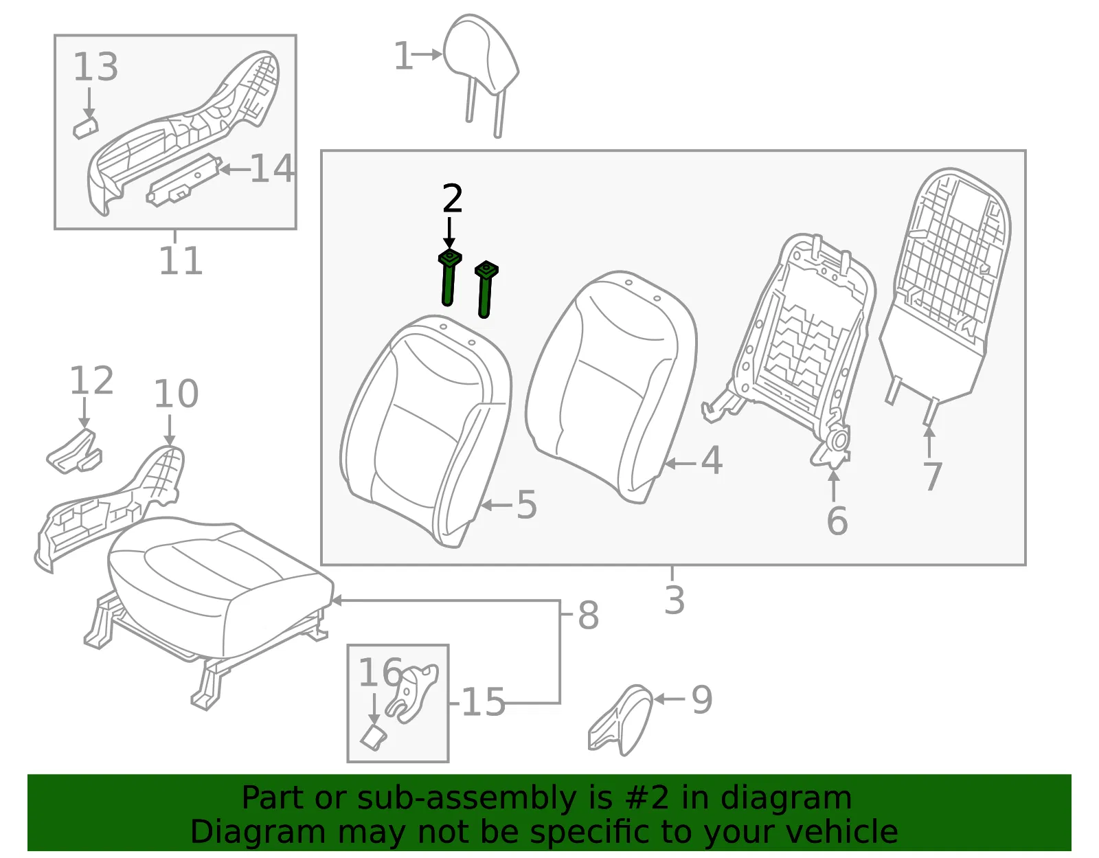 Headrest Guide - Kia (88910-A7000GA3) - view 2