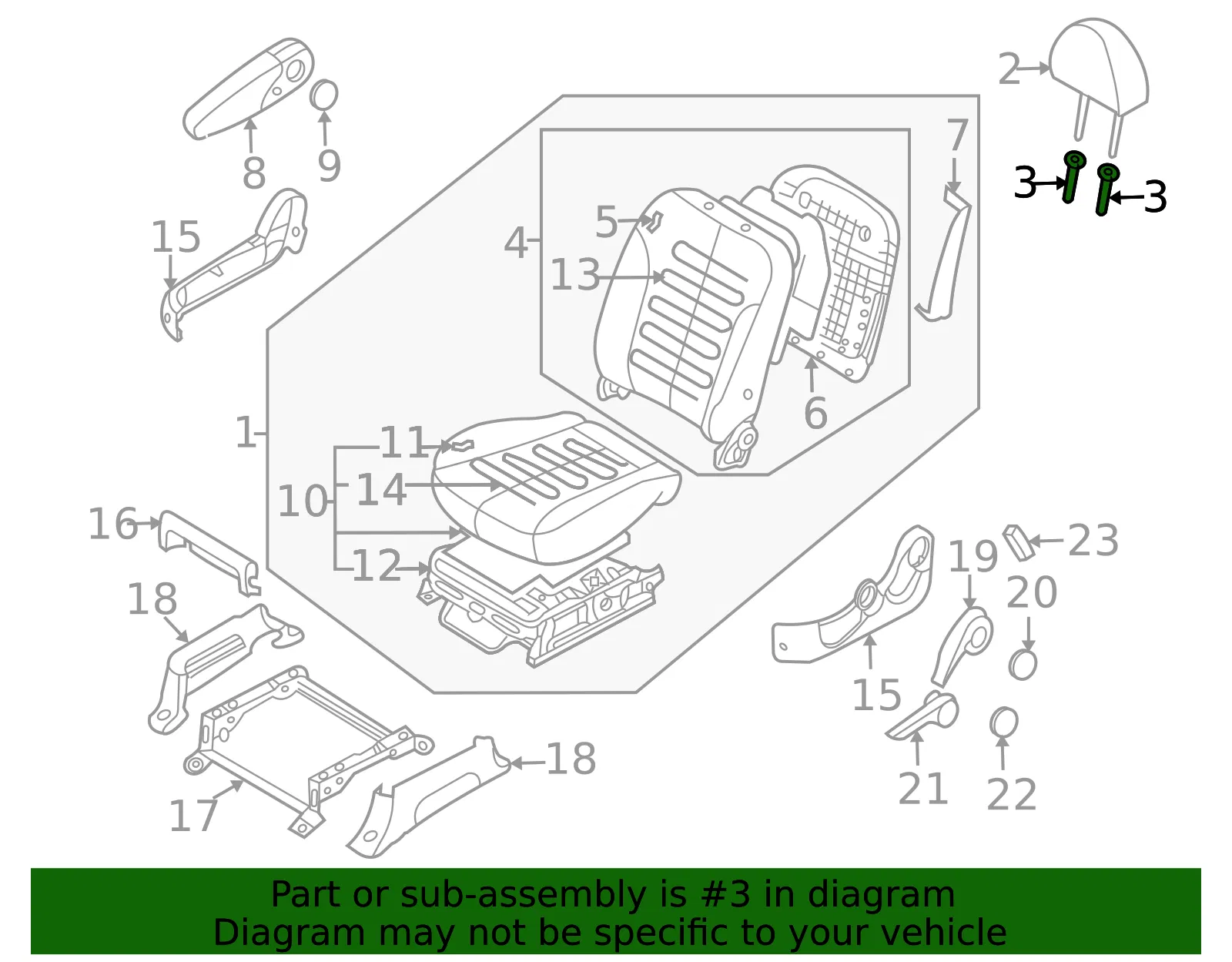 Headrest Guide - Kia (88920-1M400CS) - view 2