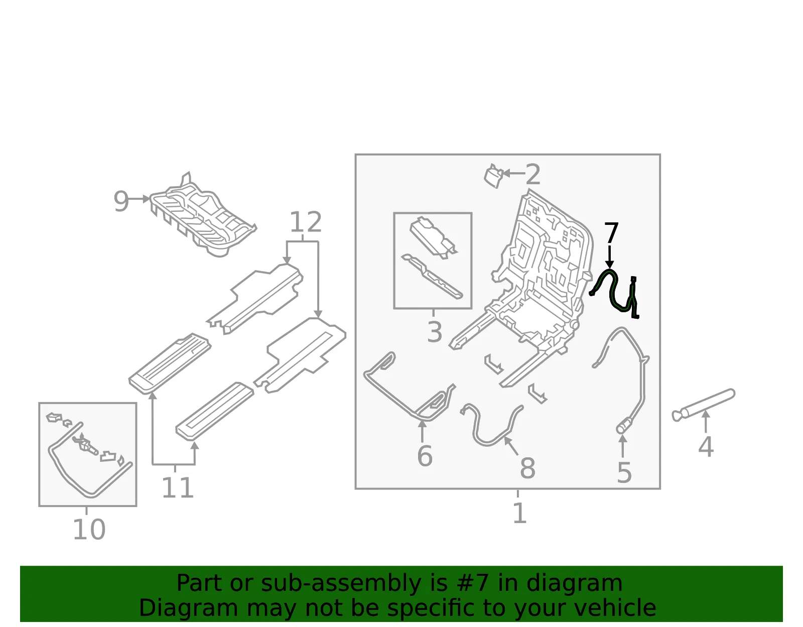 Seat Flex Cable - Nissan (88925-3JA0A) - view 2