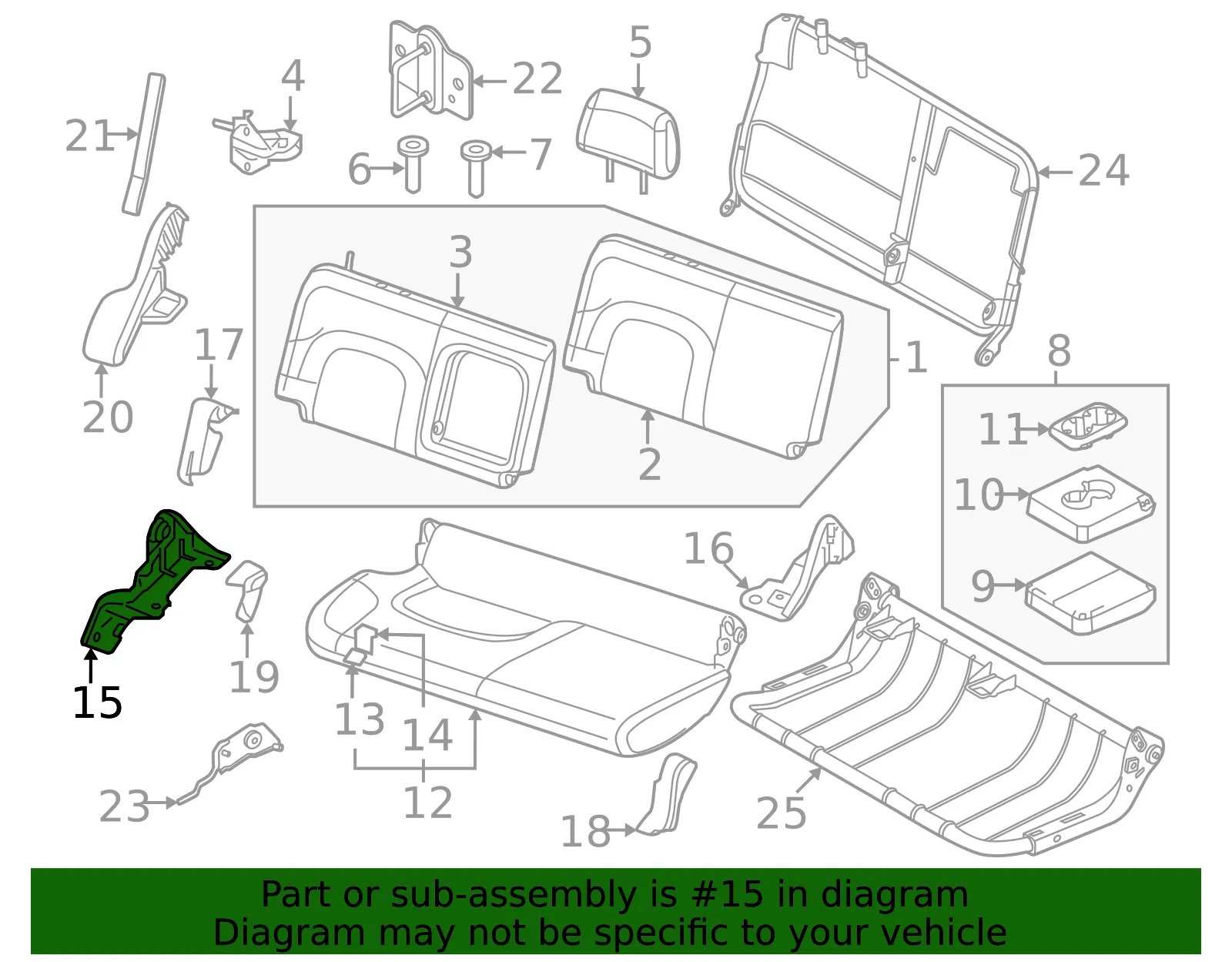 Seat Bracket - Nissan (88954-9BU0C) - view 2