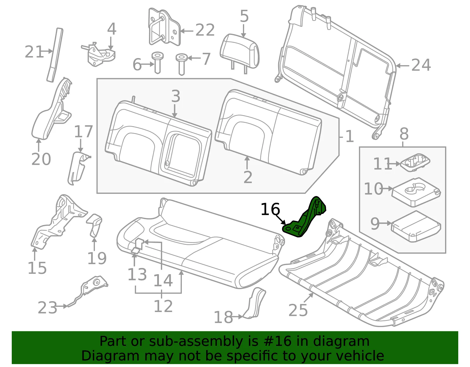Seat Bracket - Nissan (88956-9BU0C) - view 2