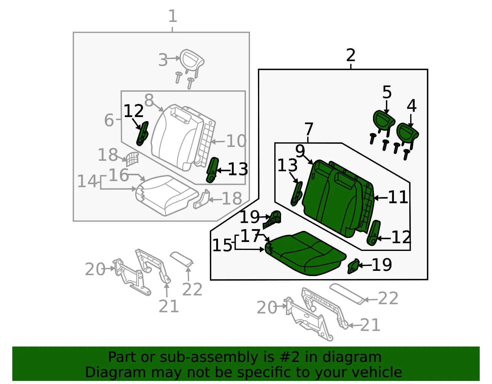 Seat Assembly - Driver's Side (LH) - Kia (89005-4D110CS8) - view 2