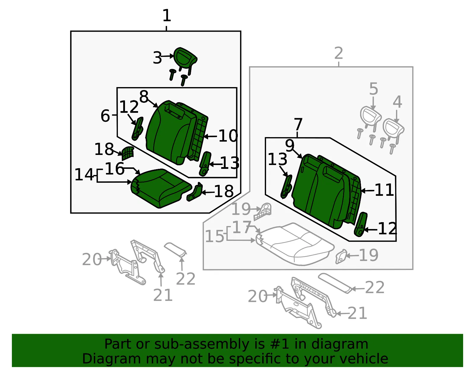 Seat Assembly - Passenger Side (RH) - Kia (89006-4D110CS8) - view 2