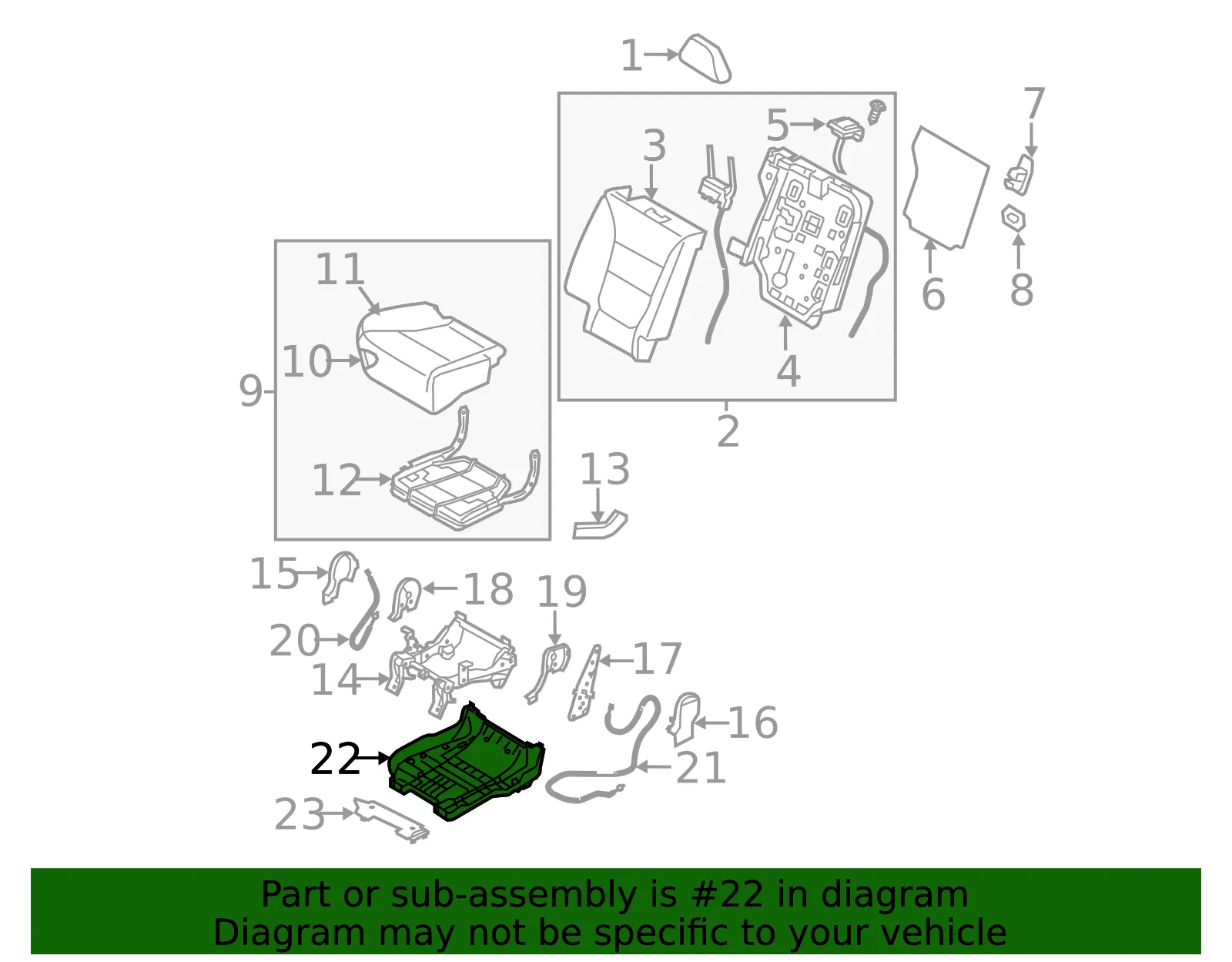 Cushion Shield - Passenger Side (RH) - Kia (89020-1U510VA) - view 2