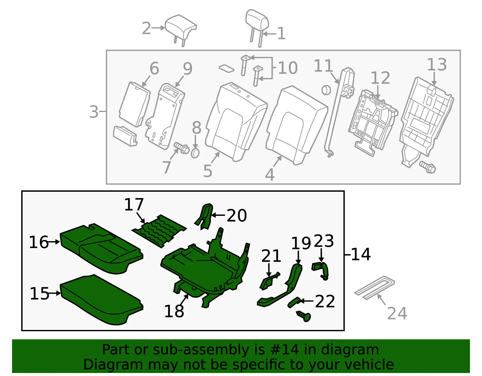 Cushion Assembly - Kia (89100-1U700BD7) - view 2