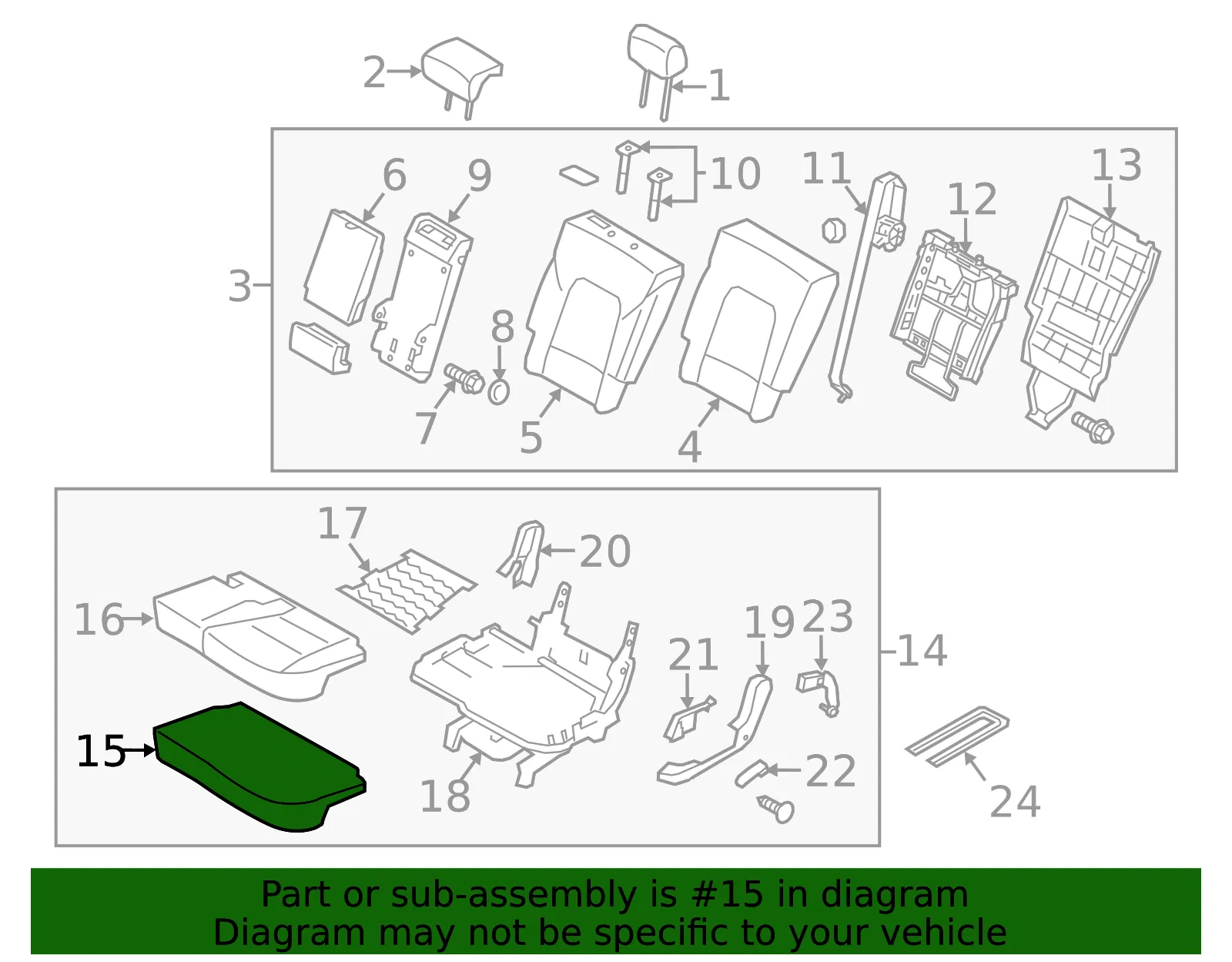 Cushion Assembly - Kia (89100-1U720LAA) - view 2