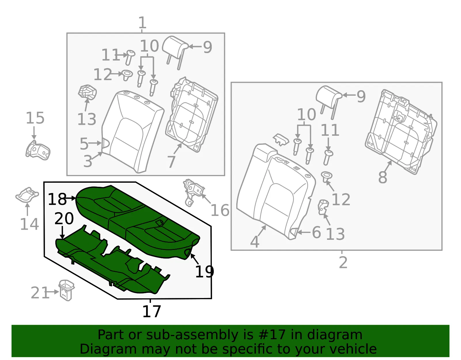 Cushion Assembly - Kia (89100-1W600BDW) - view 2