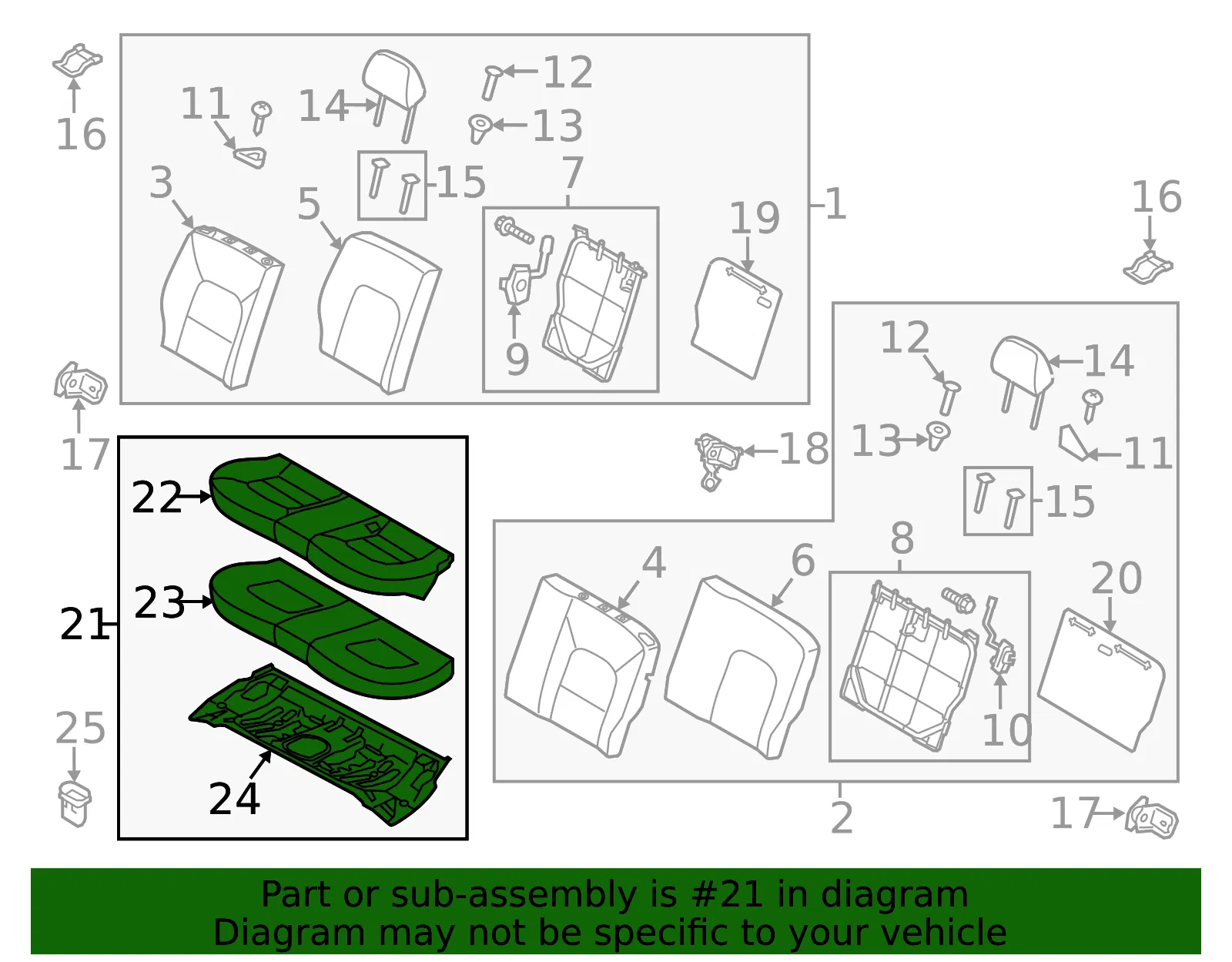 Cushion Assembly - Kia (89100-1W720BGE) - view 2