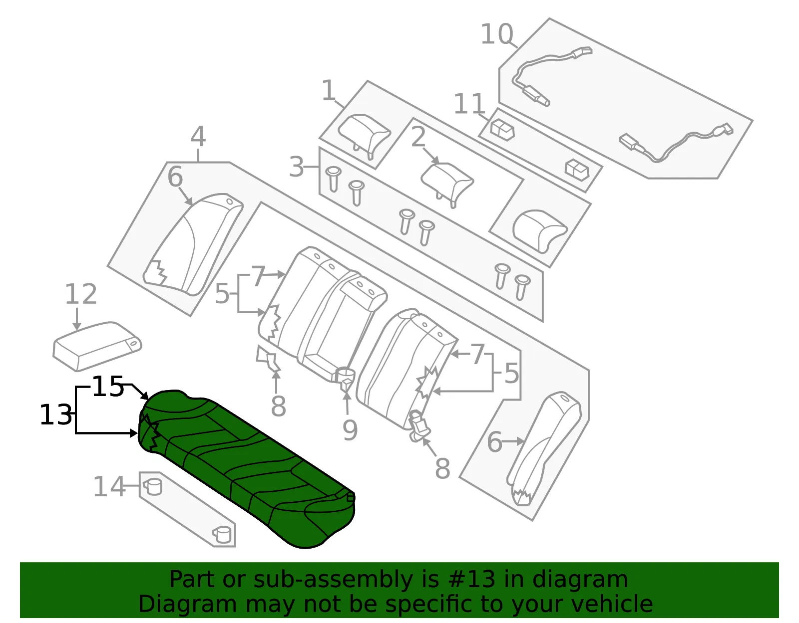 Cushion Assembly - Kia (89100-2G410813) - view 2